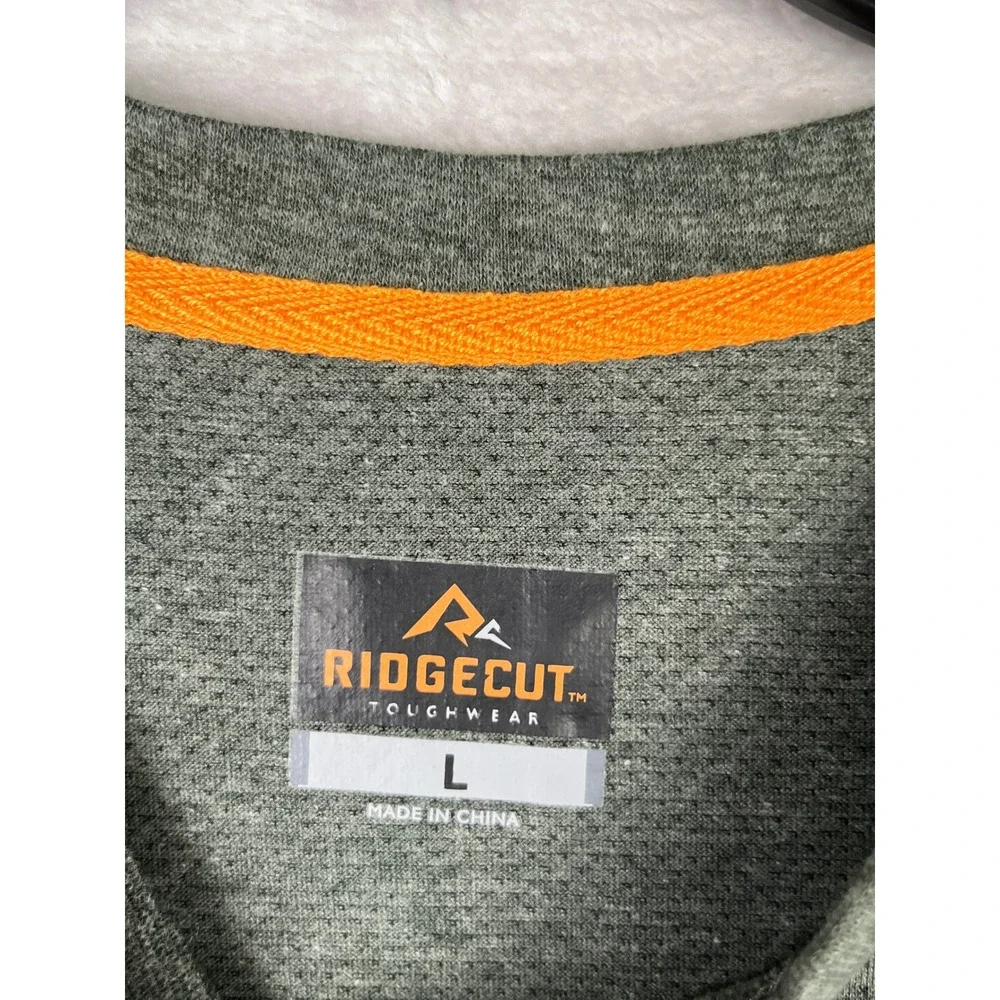 Ridgecut Toughwear Mens Active Henley Shirt Green Large Olive Work SMK22-9231